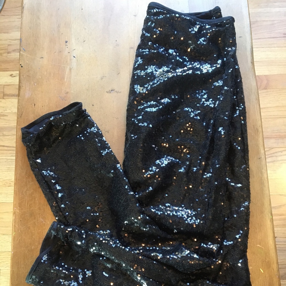 Black sequin leggings